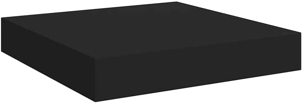 Black Honeycomb MDF and Metal Floating Wall Shelf Set of 2, Compact Modern Matte Finish for Home Decor and Organization, Sturdy Design for Displaying Books and Collectibles