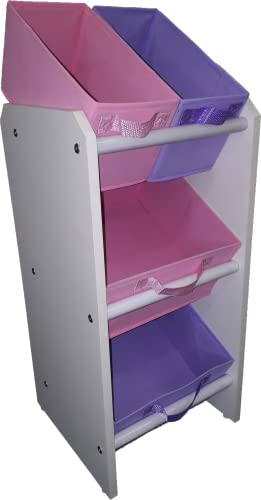 Organizador de Brinquedos Infantil Mini Rosa e Lilás Montessoriano Organibox