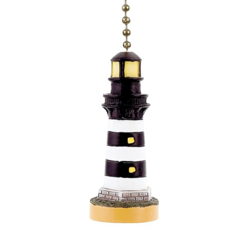Clementine Designs Coastal Lighthouse Ceiling Fan Pull Chain Light Nautical Beach Ocean Sea Life Decorative Extension