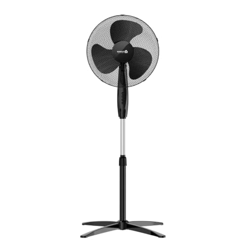 Image of 16-inch Electric Oscillating Pedestal Fan, 3-Speed, Black