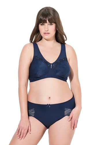 Ulla Popken Women's Entlastungs-BH Kelly, ohne Bügel, Spitze Bra, Nachtblau, 125D