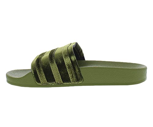 adidas Originals Women's Adilette Slides, Slip on Sandals, Orbit Green/Orbit Green/Gold Metallic, 10