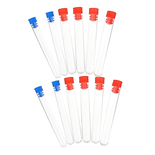 HEALEEP Test Tube Vast Set of 12 Plastic Test Tubes for Sample Testing Storage and Scientific Research and Sturdy