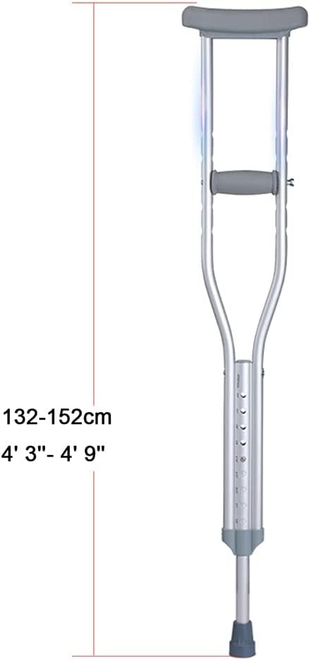 EKBBBYE Adult Underarm Crutches with Spring Aluminum Height Adjustable Axillary Crutches Disabled Elderly Armpit Crutches 137KG for Walking & Rehabilitation Training in