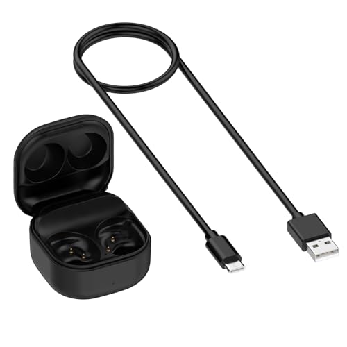 Charging Case Compatible with Samsung Galaxy Buds FE SM-R400 Wireless Charger Case Box Cradle Replacement Compatible with Galaxy Buds FE Wireless Bluetooth Earbuds Charger with USB-C Cable(Black)