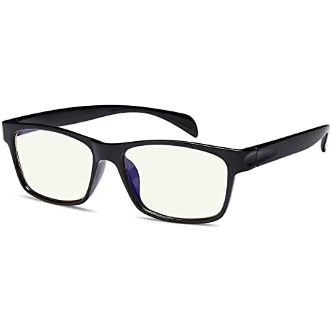 Gamma Ray Computer Blue Light Blocking Gaming Reading Glasses w/Amber Tint and Anti Glare UV Digital Eyestrain Cover
