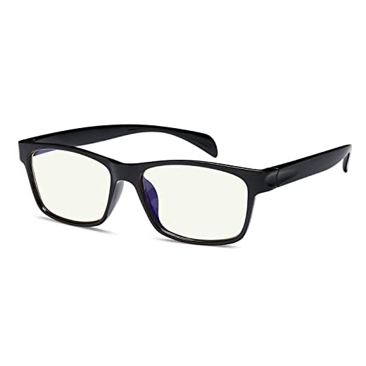 GAMMA RAY 003 UV Glare Protection Amber Tinted Computer Readers Glasses Anti Harmful Blue Rays in Shatterproof Memory Flex Frame - +0.00 Magnification