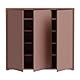 Forte Alice Springs Schuhschrank 100 110, moderner Flurschrank mit 3 Türen und 8 Einlegeböden, Holzwerkstoff, Terrakotta, 109,2 cm breit x 99,1 cm hoch x 34,9 cm tief