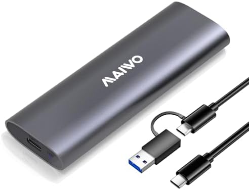 MAIWO M.2 NVMe SSD Enclosure, USB 3.1 GEN2 10Gbps Support UASP Trim, 8TB Capacity, Tool Free M.2 NVMe PCIe SSD to USB C Adapter Reader Case