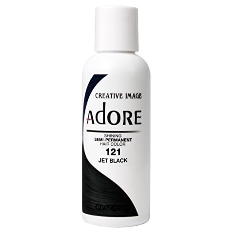 Adore Shining Semi Permanent Hair Colour, 121 Jet Black Cover
