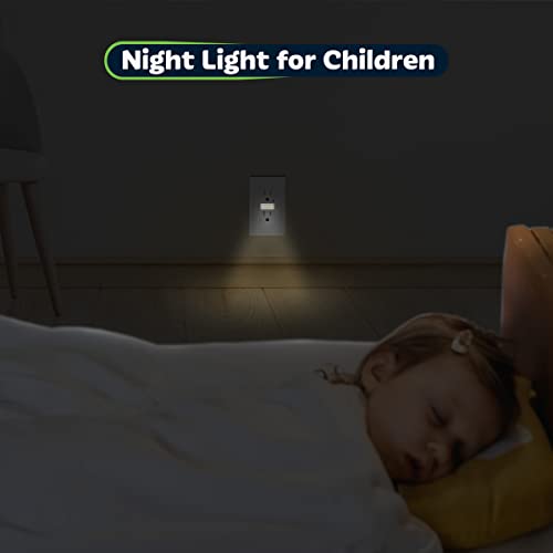 Topgreener Led Guide Light Receptacle With Automatic Daylight Sensor, Night Light Decorator Wall Outlet, 125Vac/15A Tamper-Resistant Receptacle, Tgl215Tr-W-6Pcs, Warm White Led, 6 Pack #TOP3