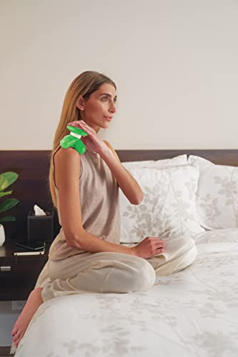 First Health Handheld Green Mini Massager|Neck Massager, Back Massager, Scalp Massager For Pain Relief|3 Pulsating Modes For Aches And Pains|Portable, Cordless & Battery-Operated Vibrating Massager #TOP4