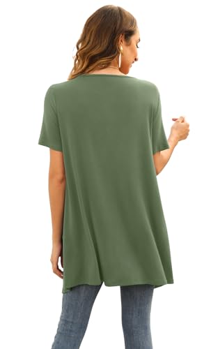 Image of Veryoung Floral Short Sleeve Cardigans for Women Casual Drape Open Front Lightweight Summer Cardigan with Pocket High Low Hem
