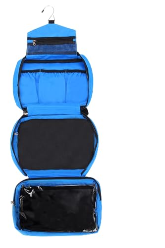 Relavel Cosmetic Pouch Toiletry Bags Travel Business Handbag Waterproof Compact Hanging Personal Care Hygiene Purse (Blue)