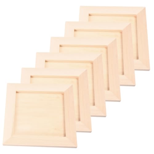 Zynphancer 6個 粘土フォトフレーム木製キット ? 子ども向けアートクラフト、壁掛けDIYプロジェクト