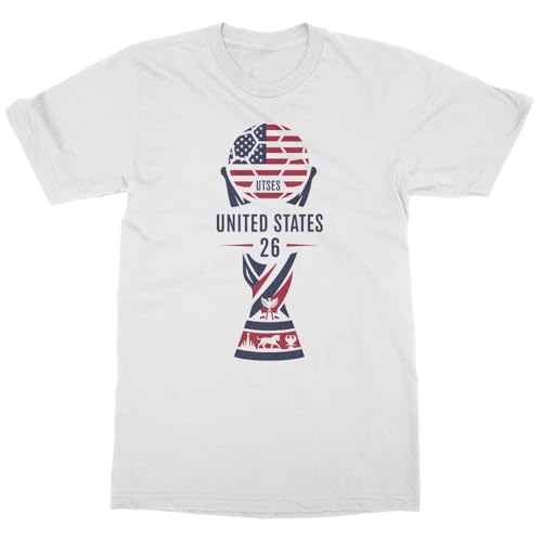 United States 26 Trophy Graphic | Soccer Pride Fans Unisex T-Shirt (White, 5X-Large)