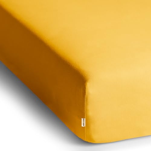 DecoKing Spannbettlaken 140x200 160x200 cm 100% gekämmte Baumwolle Amber – Ansicht 3