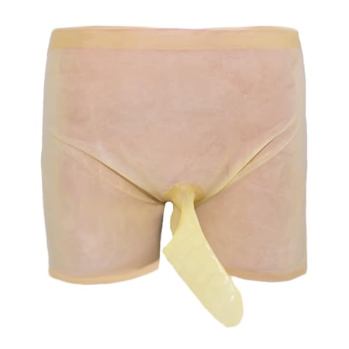 SpecialUnderwear Pantalones cortos de látex con condón estriado. Talla: 4XL, Transp., XXXXL
