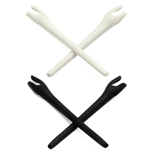 Mryok 2 Pair Replacement Earsocks for Oakley Radar EV Path OO9208 / Asian Fit OO9275 / Pitch OO9211 Sunglass - White & Black