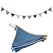 Uorbmaio Garland Triangle Banners Blue and Grey, Pennant Banner Bunting Flags Fabric for Baby Shower Birthday Party Decorations Nursery Playroom Decor(Blue grey)