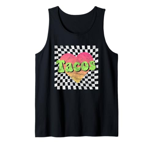 Tacos Taco Lover Heart Vintage Retro Tank Top
