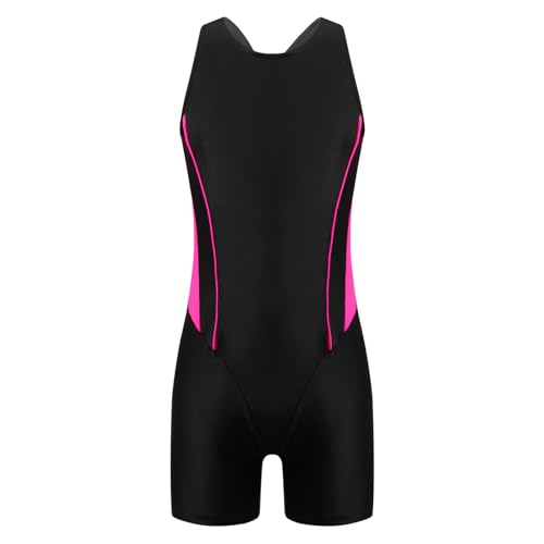 ranrann - ranrann Enfant Fille Maillot de Bain 1 Pièce Sport Combinaison de Bain Natation Surf Plage Piscine Swimwear Swimsuit Rose 11-12 Ans