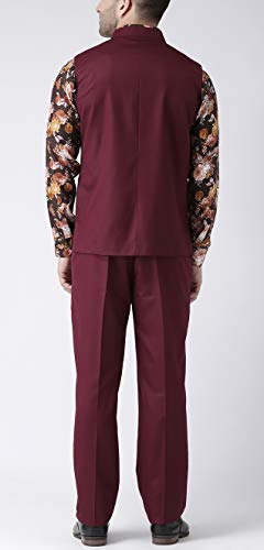 Image of hangup Men's Synthetic Notch Lapel Suit (2BasketTR Wine 40