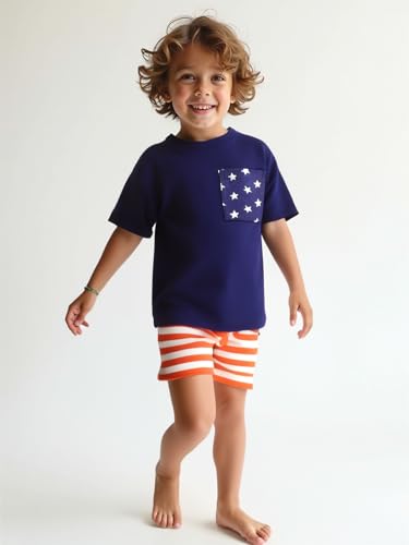 Boys 2pc Shorts Set Outfit Short Sleeve Shirt with Classic Applique Print and Shorts2