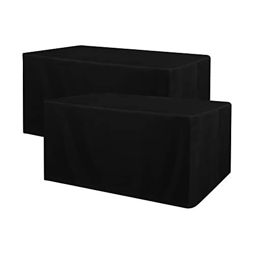 Obstal Black Tablecloth Fitted for 6ft Rectangle Table - Water Resistant Polyester Table Cover for Indoor/Outdoor Use, 72x30 inches by Obstal - Image 9