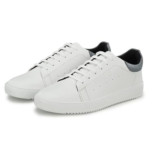 legwork Casual 2.0 Comfortable Triple White & Grey Vegan Leather Shoes-picture-51