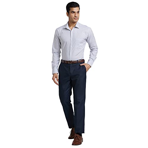 Image of Park Avenue Men Cotton Checkered Slim Fit Shirt