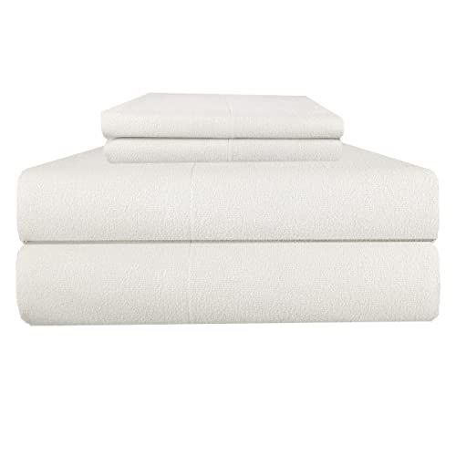 Thermee Micro Flannel King-Size Sheet Set, Machine Wash & Dry, No Pilling with Deep Pocket and Pillowcase(s), Sand