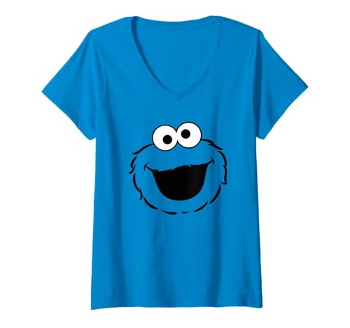 T-shirt Cookie Monster femme col en V pour éviter les hauts basiques sans originalité