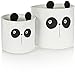 com-four® Juego de cestas de Almacenamiento de 2 Piezas Panda - cestas para Productos para bebés, Libros o Juguetes - Bolsas de Almacenamiento sin Tapa - habitación Infantil (2 Pieza - Negro/Blanco)