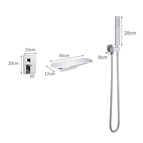 Mitigeur de douche et bain cascade mural en laiton noir MOCHAMIK - 5