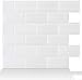 Produktbild Tic Tac Tiles Anti Mold schälen und stecken Wand-Fliese in U-Bahn-Entwurf 10 10" x 10" U-Bahn-Weiß