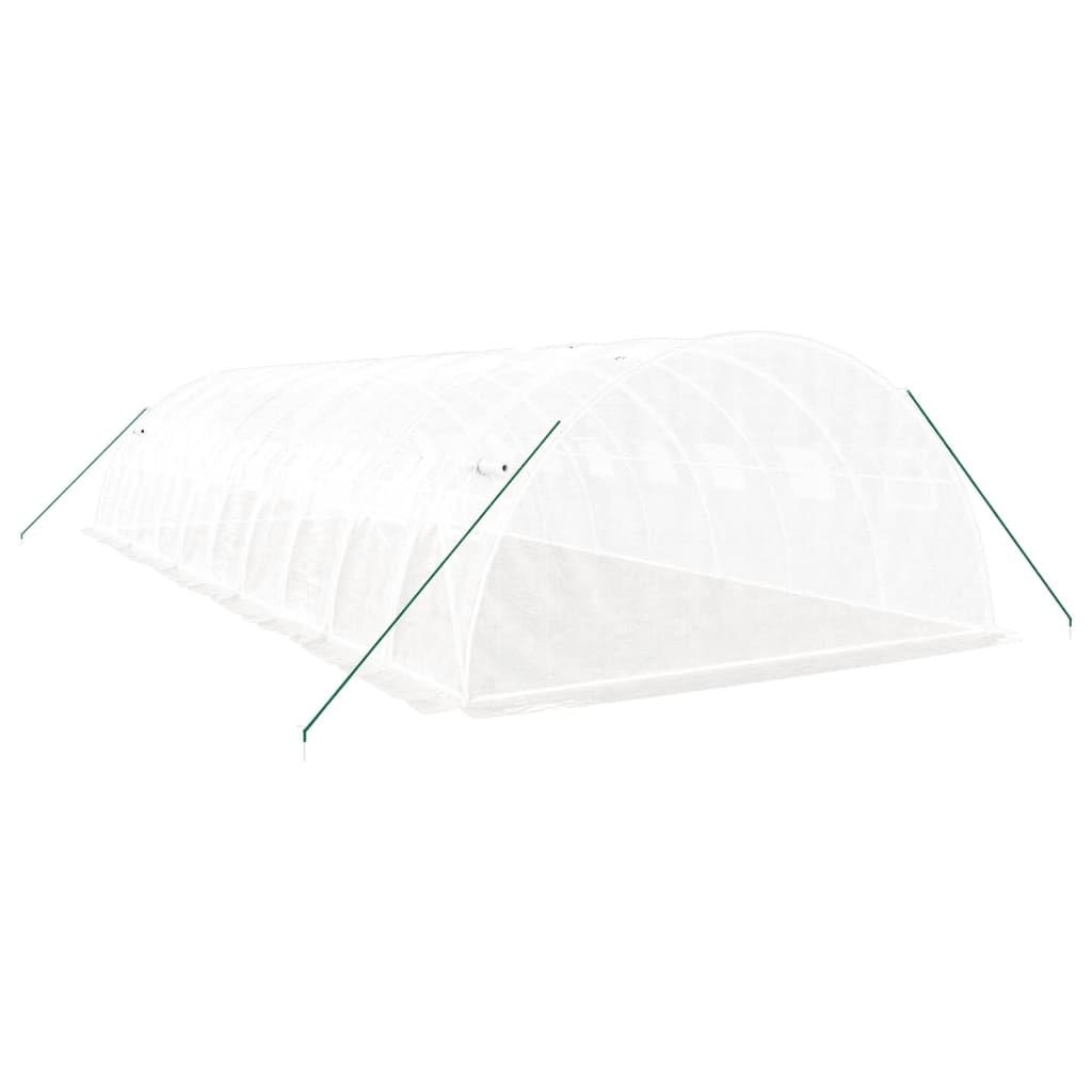 Homgoday Invernadero con Estructura de Acero Blanco 40 m² 10x4x2 m, Invernadero Caseta Jardín Terraza Plantas Semilla Cultivo Huerto Verduras Cubierta Casero