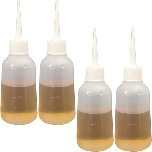 4 Packs Liquid Dropper Bottle Clear Squeeze Condiment Bottles Empty Plastic Squeezable Filling Bottles Dispensing Bottles for Ketchup Mustard BBQ Sauce Chilli Sauce and Olive Oil(100ml)