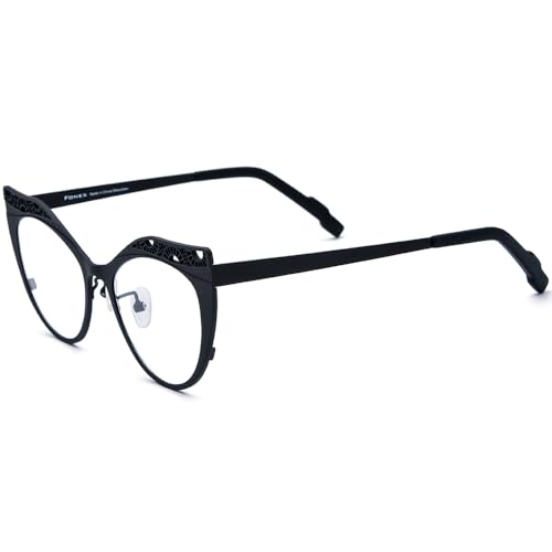 Image of FONEX Colorful Pure Titanium Glasses Frame Women Retro Round Eyeglasses