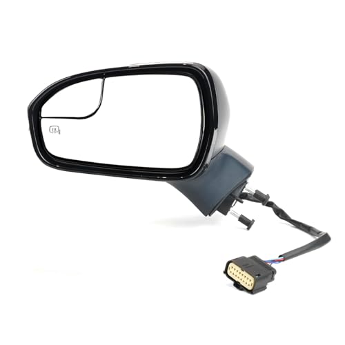 Driver Side Mirror Assembly Compatible with Ford Fusion Sedan 2013-2016 S SE Hybrid, with Power Heated, Turn Signal, Puddle Lights, Blind Spot Mirror Replace DS7Z17683BA (Left Unpainted)