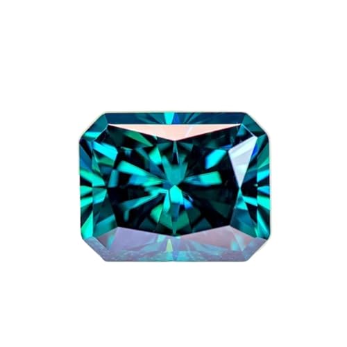 Moissanite vert émeraude taille radiant laboratoire fabrication bijoux diy