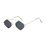 Classics Hexagon Sunglasses for Men&sol;Women Metal Retro Diamond Shape SunGlasse Shades Film Glasses UV Protection