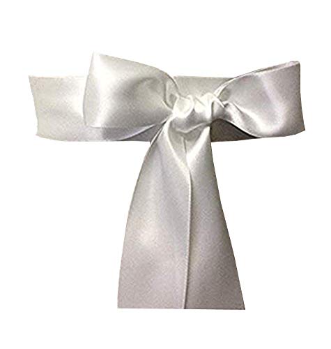 Wedding Sash Bridal Belts Simple Classic Silk Ribbon Sash For Dress (White) #TOP14