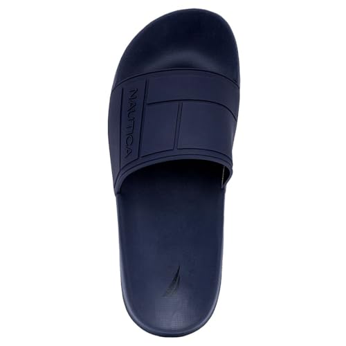 Image of Nautica Men's Open Toe Slide Sandals - Comfortable Indoor & Outdoor Shower Slippers