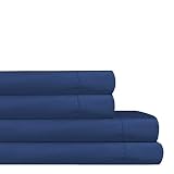 RENAURAA 600 Thread Count Cotton Rich, 4 Piece Sheet Set, 16" Deep Pocket, Z Hem, Smooth & Soft Sate