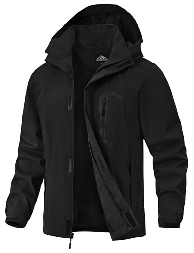 Image of Zoofly Mens Hiking Jacket Waterproof with Hood Lightweight Windbreaker for Outdoor Travel