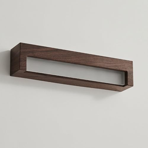 Aplique de pared rectangular de madera de nogal con tira LED de 6W 8
