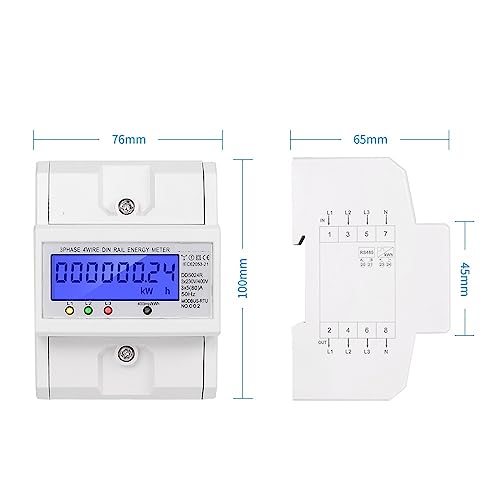 Compteur d'énergie triphasé pour tableau électrique résidentiel et atelier 380V AC - 3
