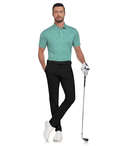 Mens Polo Shirts Short Sleeve Printed Quick‑Dry Golf Tops - image 2