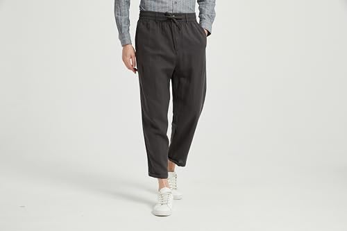 Ross&Freckle Men's Loose-fit Straight Leg Elastic Adjustable Waist Pant with Pockets4